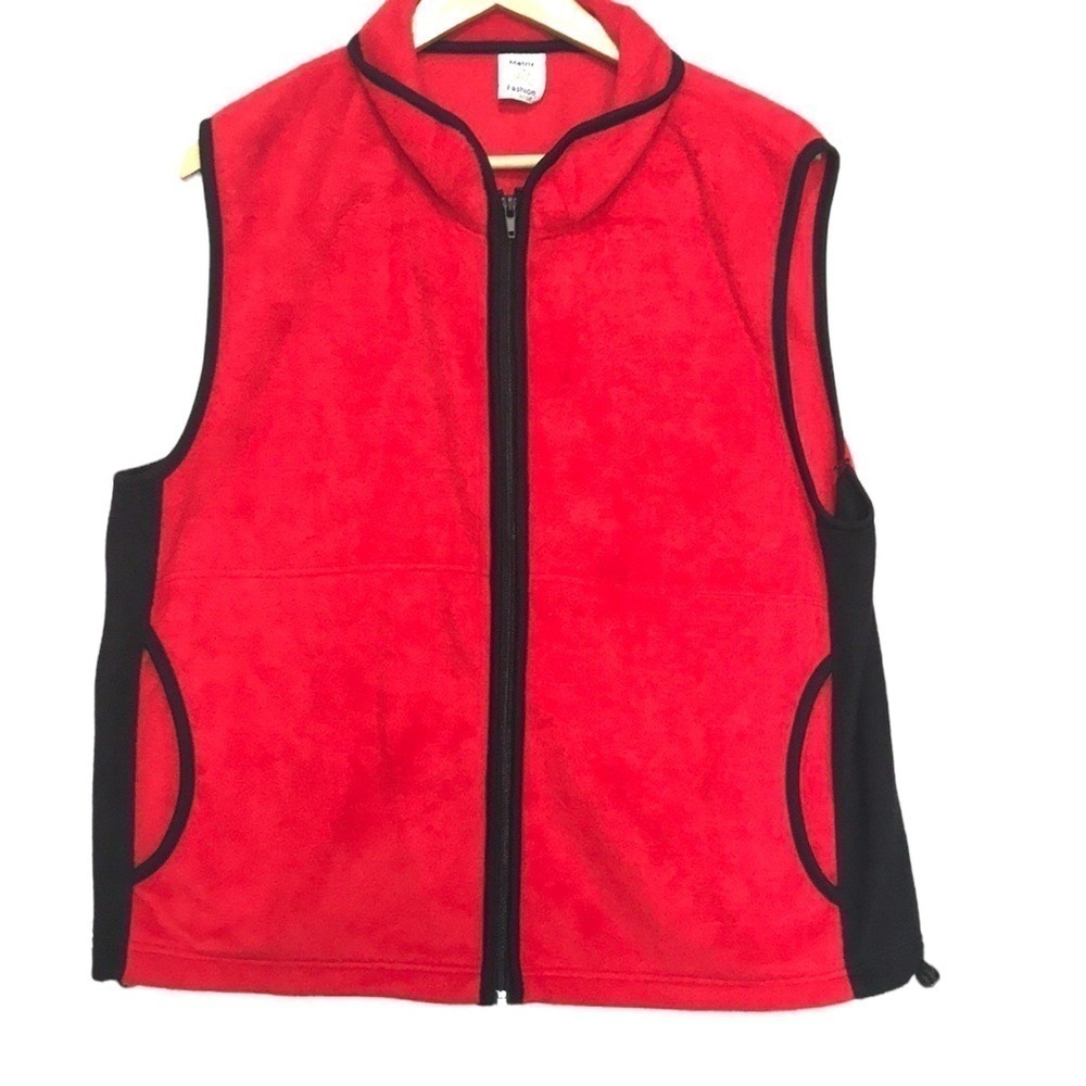 VINTAGE Matrix fashion red fleece sweater vest XL